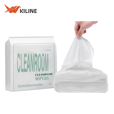 Cleanroom Non Woven Industrial Cleaning Wipes White 50gsm For Minimal Linting