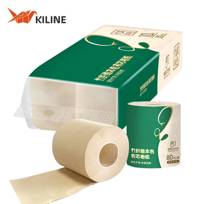 100gsm Bamboo Toilet Paper 10 Rolls Brown Eco Friendly