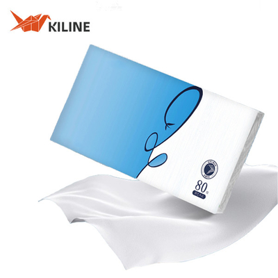 Custom Logo White Disposable Facial Tissue Paper 70gsm 80 Sheets