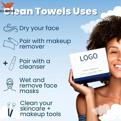 Custom Biodegradable Organic Cotton Face Towels 10x12 Inches