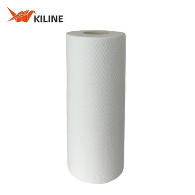 White 60gsm Disposable Kitchen Towels In Roll With Wood Pulp And PP Material