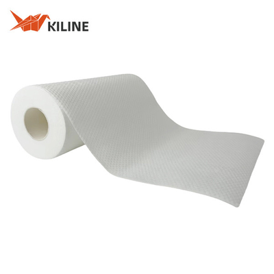 Wood Pulp PP Disposable Wipe Clean Paper Kitchen Towel Rolls White Color OEM