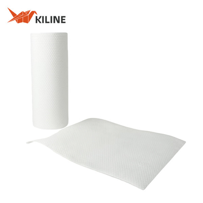 Wood Pulp PP Disposable Wipe Clean Paper Kitchen Towel Rolls White Color OEM