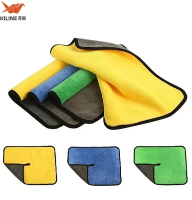 Customized Car Wash Microfiber Towel Absorbent Multi Color Plush Dual Sides for Car Clean Drying Coating Towel