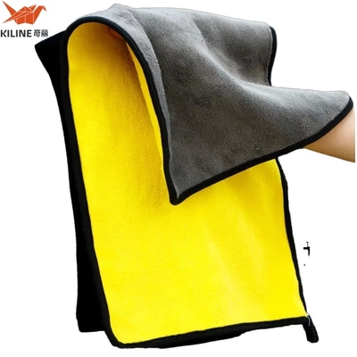 Customized Car Wash Microfiber Towel Absorbent Multi Color Plush Dual Sides for Car Clean Drying Coating Towel
