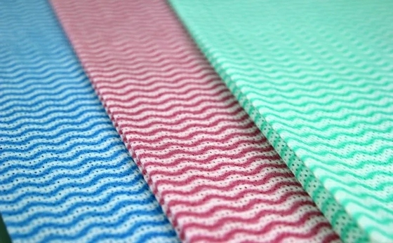 KILINE Spunlace Nonwoven Kitchen Wipes Disposable Multi Color Wavy Line Polyester Viscose Home Cleaning Wipes