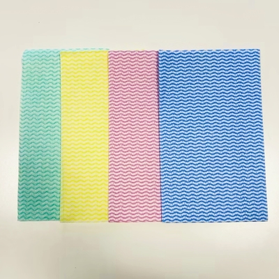 KILINE Spunlace Nonwoven Kitchen Wipes Disposable Multi Color Wavy Line Polyester Viscose Home Cleaning Wipes