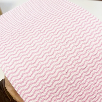 KILINE Spunlace Nonwoven Kitchen Wipes Disposable Multi Color Wavy Line Polyester Viscose Home Cleaning Wipes