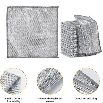 Wet And Dry Household Cleaning Cloths Non Scratch Wire Dishcloth for Travel