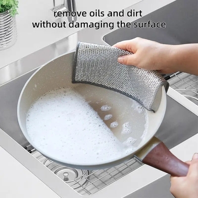 Wet And Dry Household Cleaning Cloths Non Scratch Wire Dishcloth for Travel