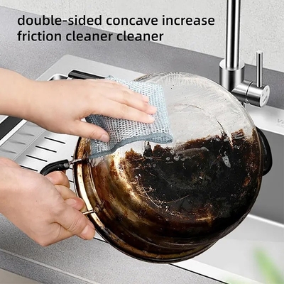 Wet And Dry Household Cleaning Cloths Non Scratch Wire Dishcloth for Travel