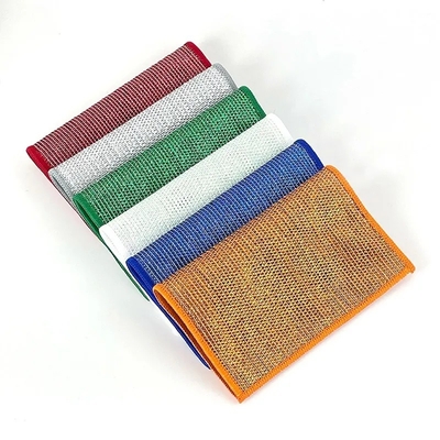 Wet And Dry Household Cleaning Cloths Non Scratch Wire Dishcloth for Travel