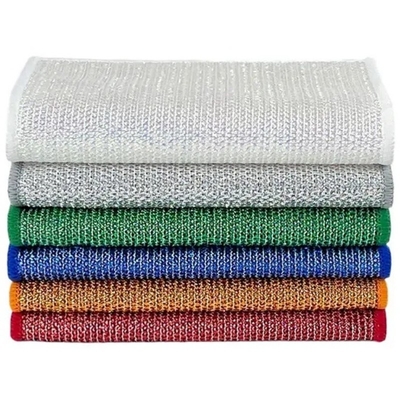 KILINE Double Sided Nylon Kitchen Cleaning Towel Non-Stick Oil Bamboo Fiber and Silver Wire Durable and Easy to Clean
