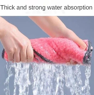 KILINE Kitchen Absorbent Scouring Pad Daily Dish Towel Non-stick Oil Thickened Table Microfiber Cleaning Cloth