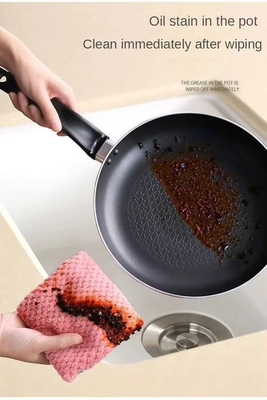 KILINE Microfiber Kitchen Dish Towel Dishcloth Rag Non-stick Thickened Wipe Table