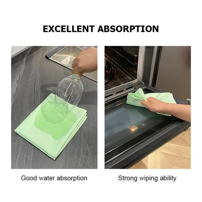 Microfiber Household Cleaning Cloths Waffle Tea Towel 40*60cm