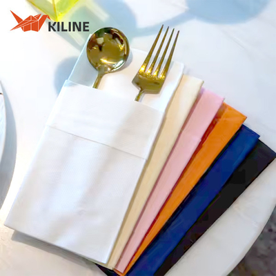 Disposable Party Paper Napkin With Pocket , Folded Guest Hand Towel For Decoration