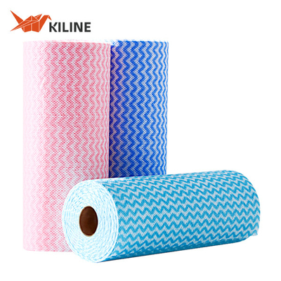 Multicolor Disposable Commercial Cleaning Wipes Household Kitchen Towels 80gsm